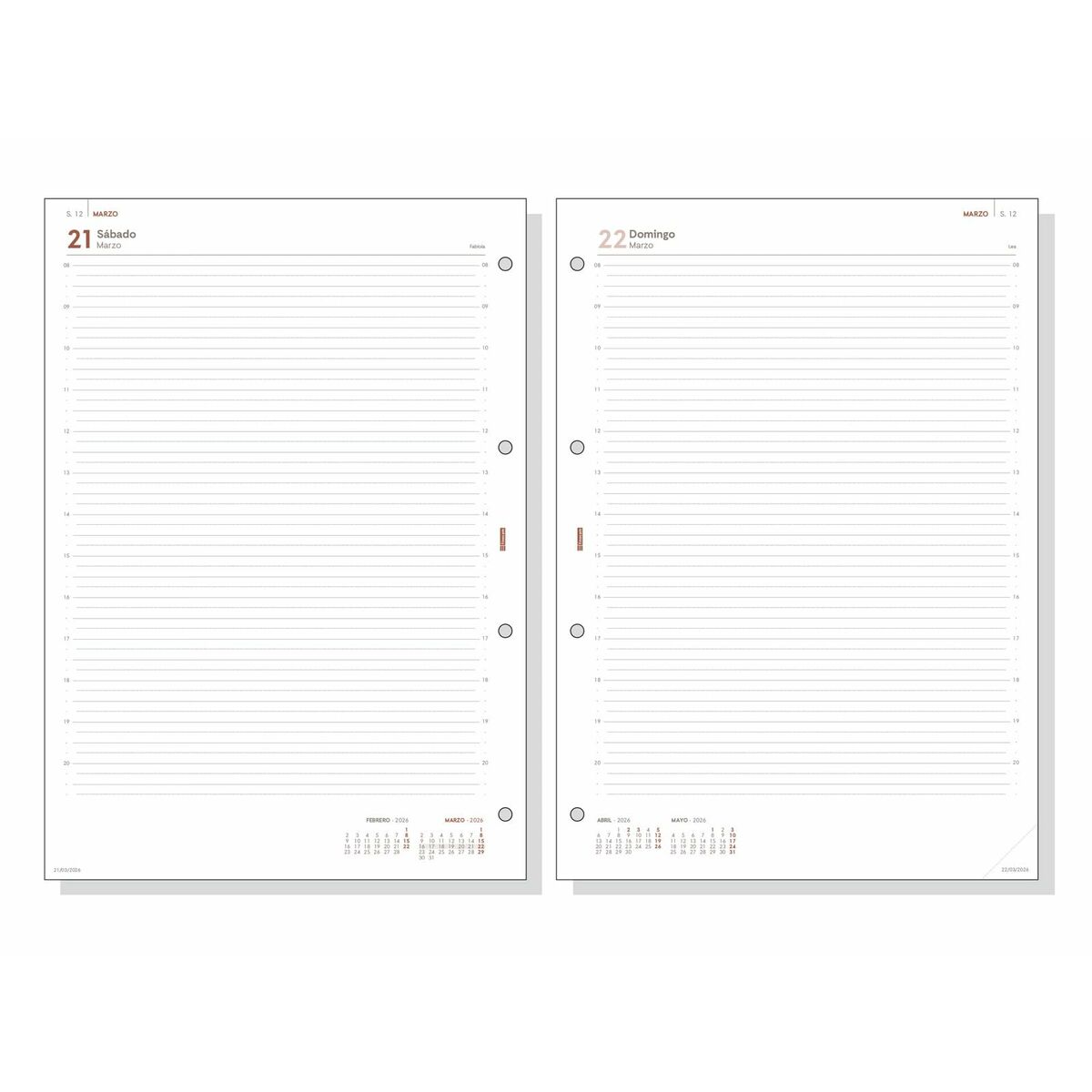 Recharge pour agenda Finocam OPEN R4098 A4 2026 21 x 29,7 cm