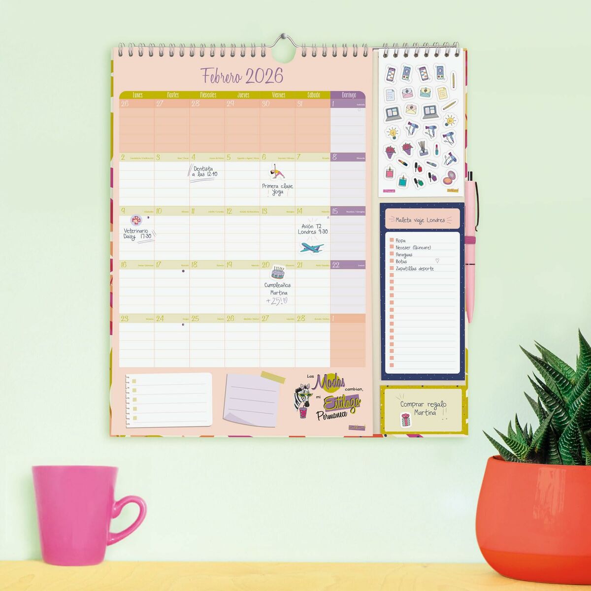 calendrier mural Finocam Multicouleur Papier 21,5 x 32,5 cm