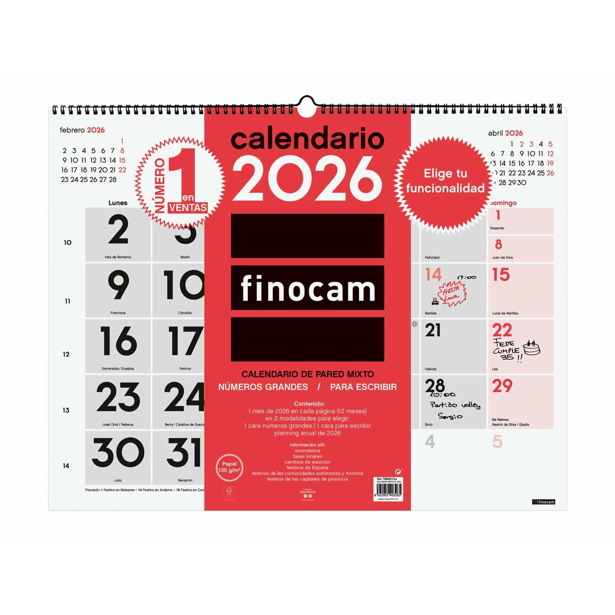 calendrier mural Finocam Papier 54 x 42 cm
