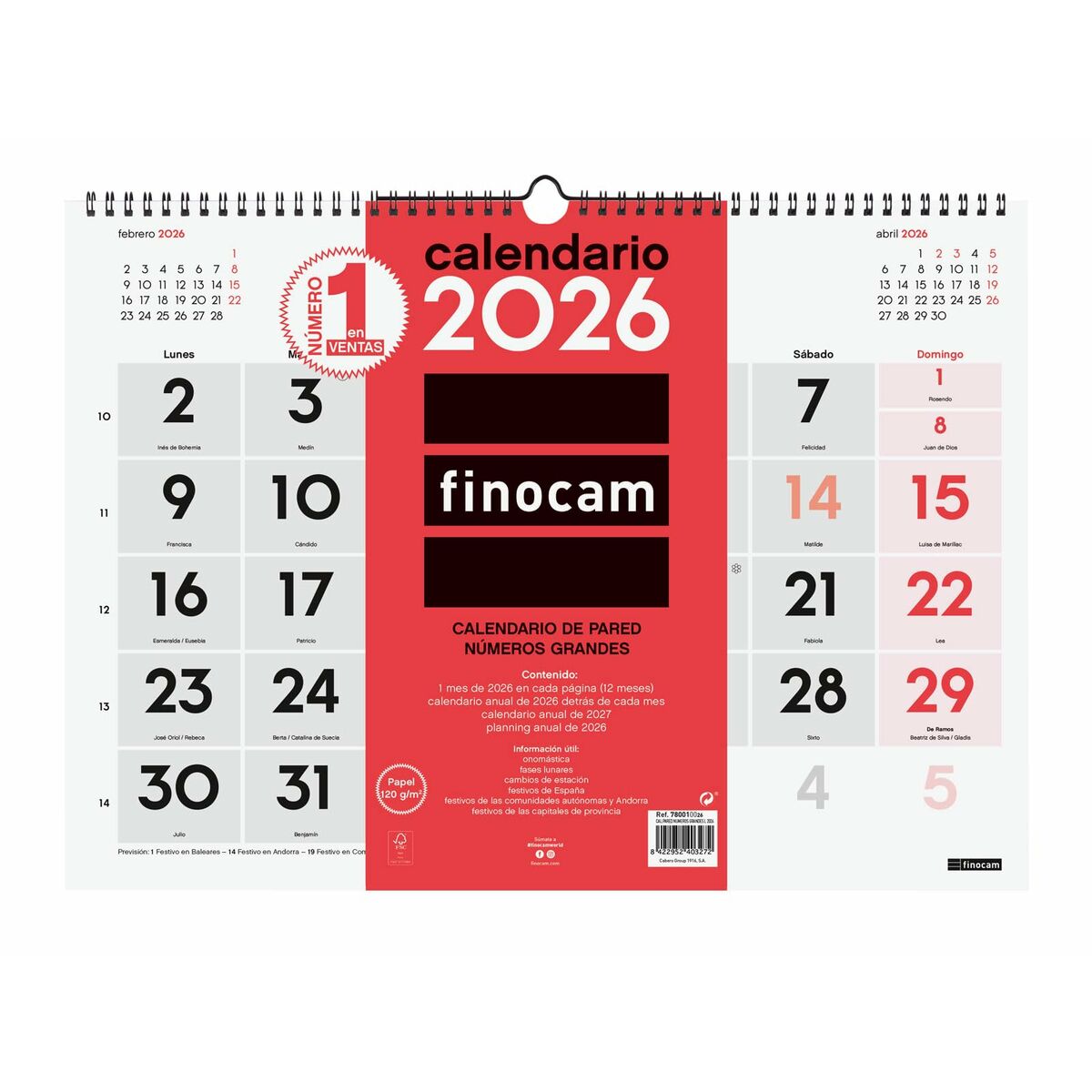 calendrier mural Finocam Papier 43 x 31 cm