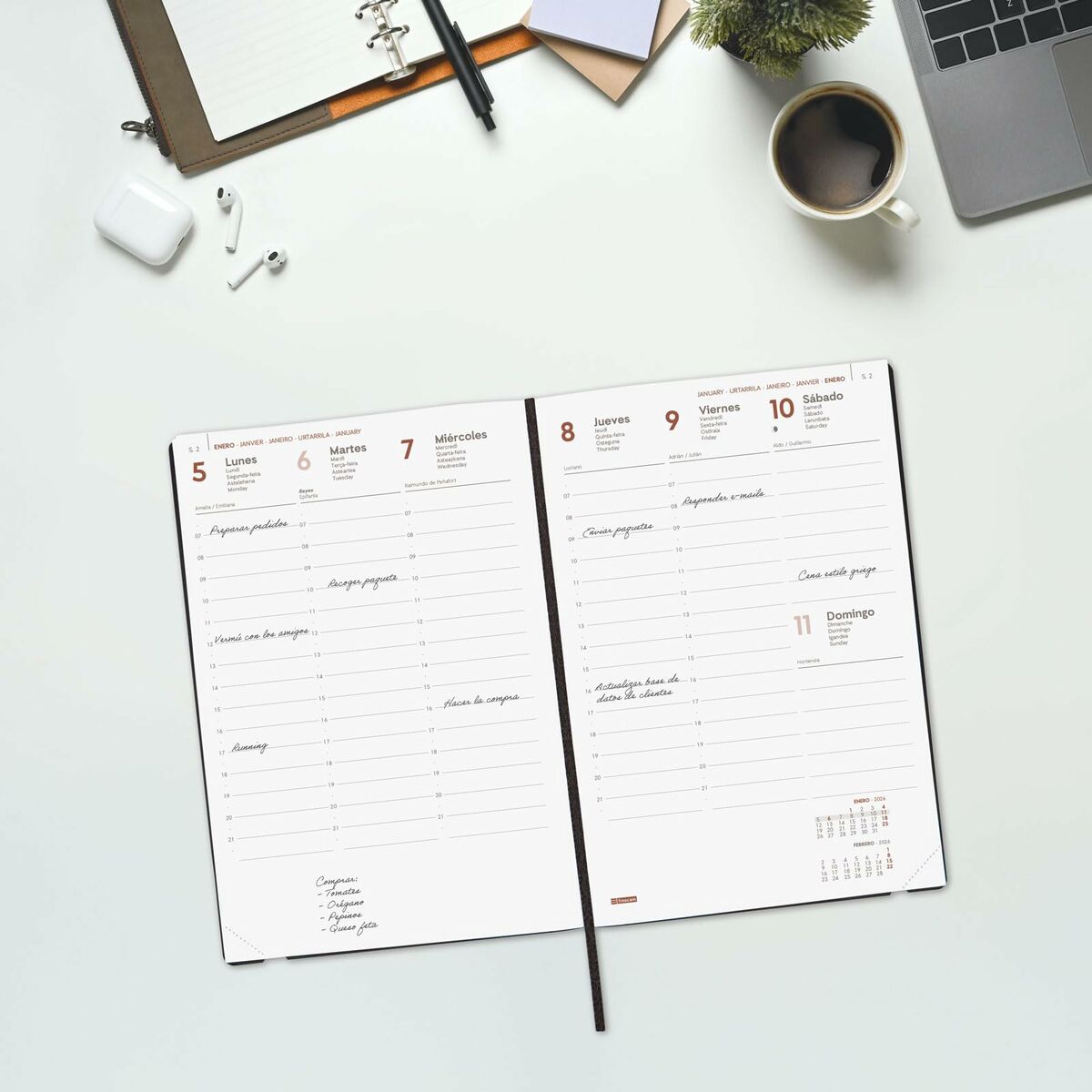 Agenda Finocam Rouge A5 14 x 20,4 cm