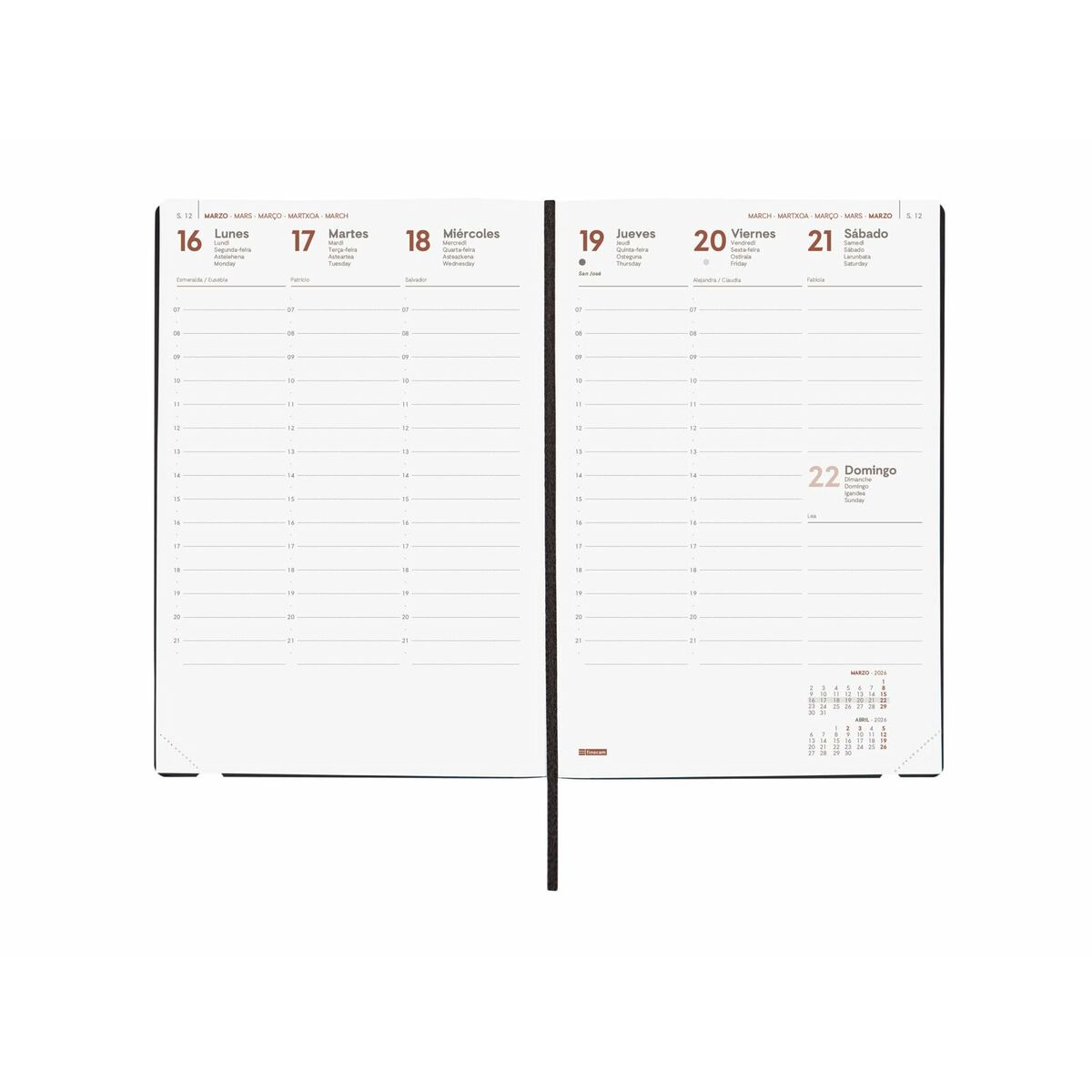 Agenda Finocam Rouge A5 14 x 20,4 cm