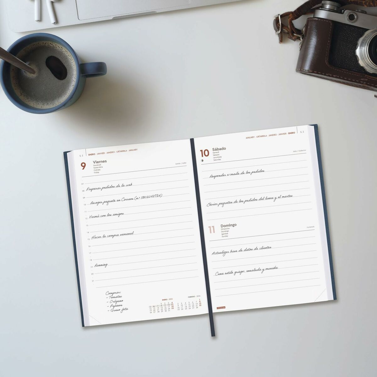 Agenda Finocam DYNAMIC MILANO Bleu A5 21 x 27 cm 2026