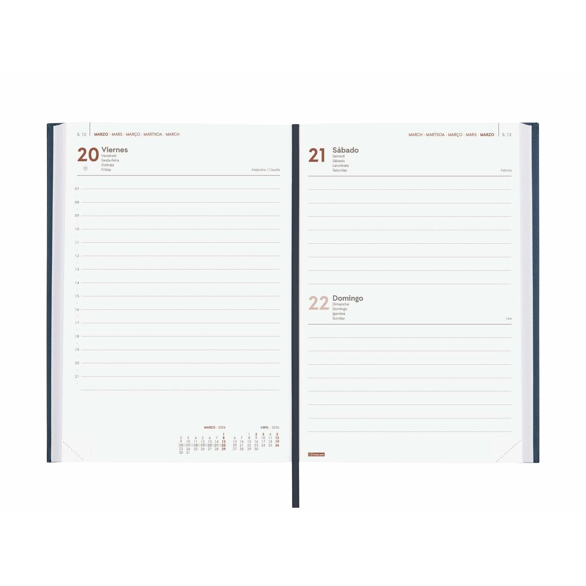 Agenda Finocam DYNAMIC MILANO Bleu A5 21 x 27 cm 2026