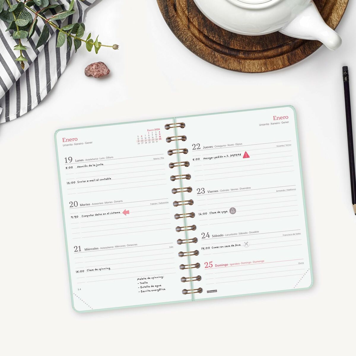 Agenda Finocam Alma Menthe 11,7 x 18,1 cm 2026