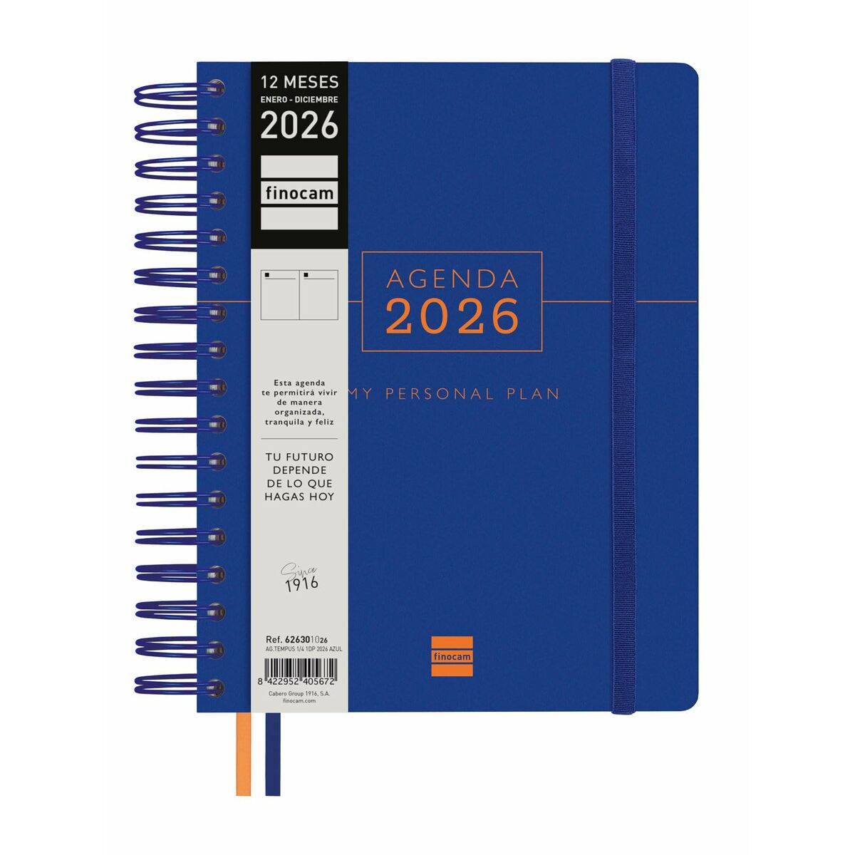Agenda Finocam TEMPUS Bleu quarto 15,5 x 21,7 cm 2026
