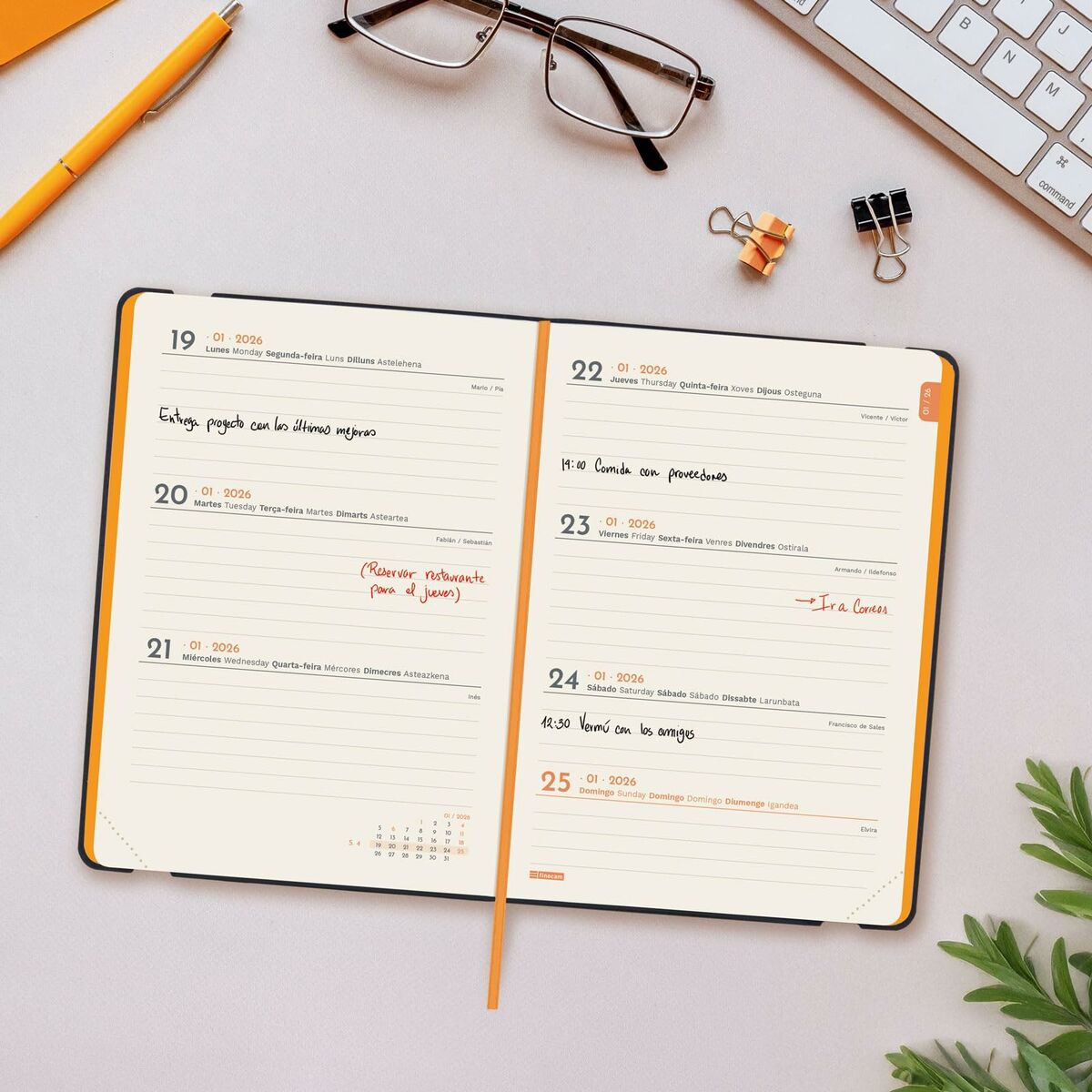 Agenda Finocam FLEXI Bleu 11,8 x 16,8 cm 2026