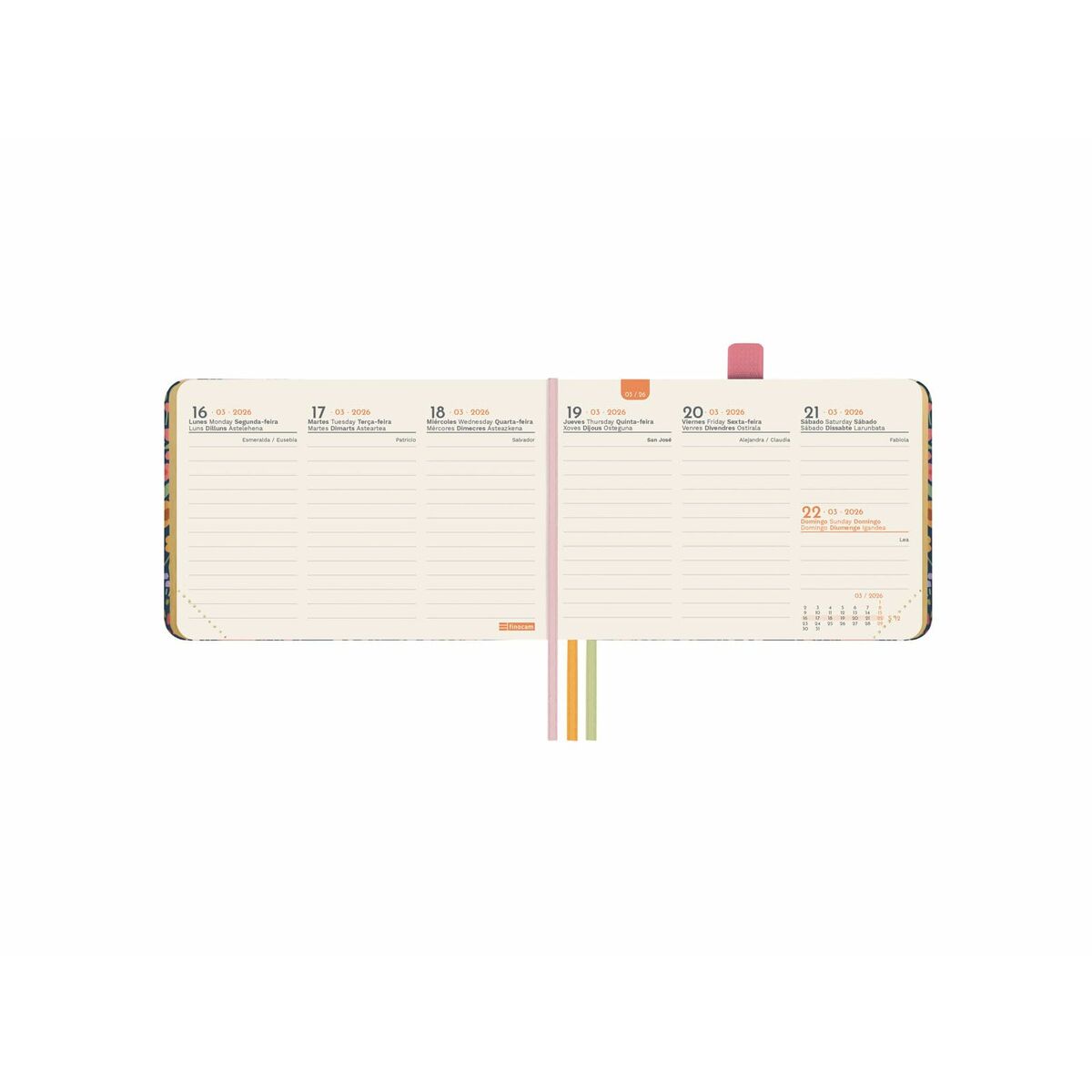 Agenda Finocam  MÍNIMAL DESIGN Mini 10,4 x 7,3 cm 2026