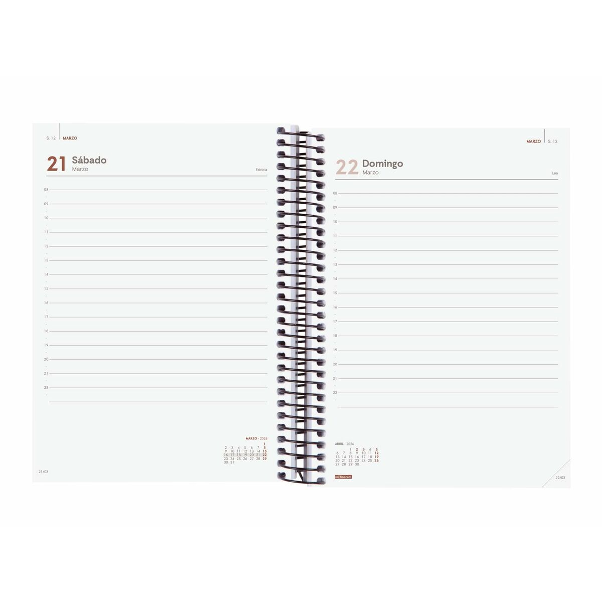 Agenda Finocam OPAQUE Rose A5 15,5 x 21,2 cm 2026