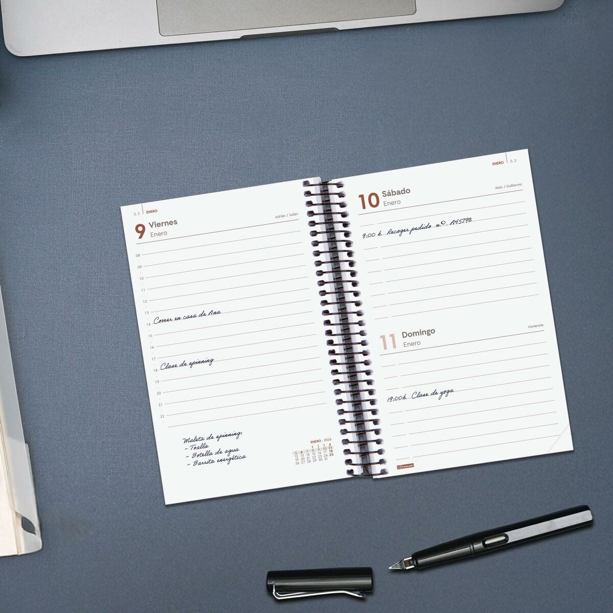 Agenda Finocam OPAQUE Bordeaux 11,7 x 18,1 cm 2026