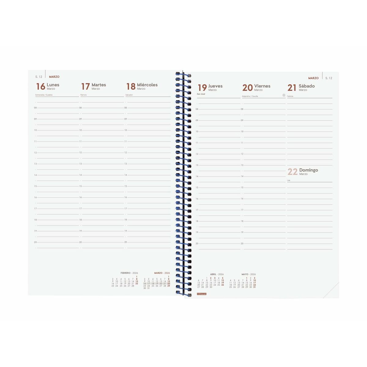 Agenda Finocam YEAR Bleu 16,5 x 24,2 cm 2026