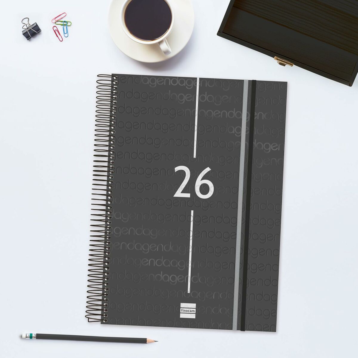 Agenda Finocam YEAR Noir A4 21 x 29,7 cm 2026