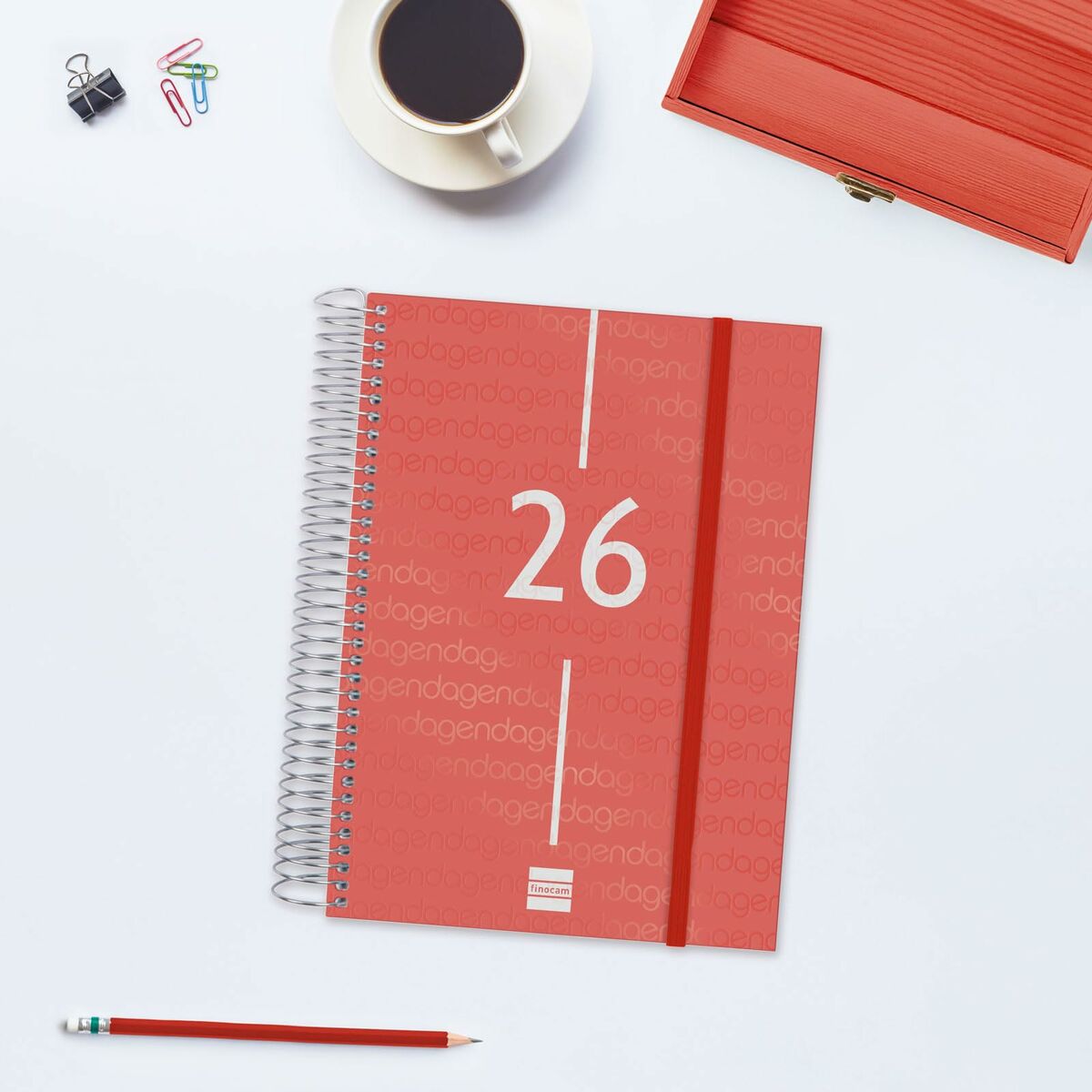 Agenda Finocam YEAR Rouge A5 15,5 x 21,2 cm 2026