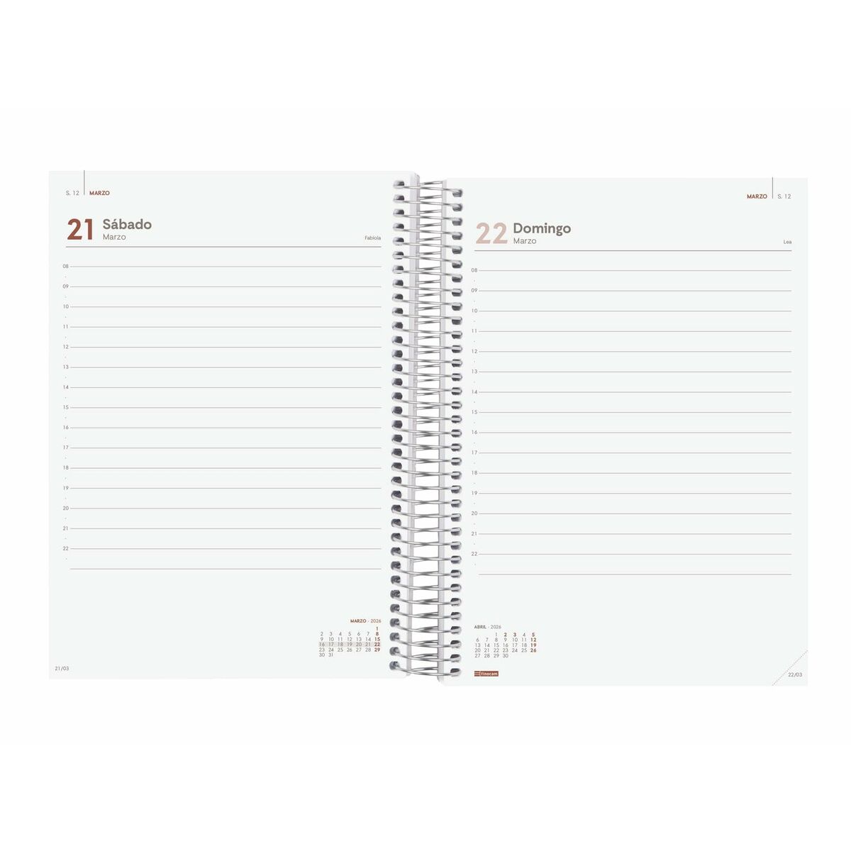 Agenda Finocam YEAR Rouge A5 15,5 x 21,2 cm 2026