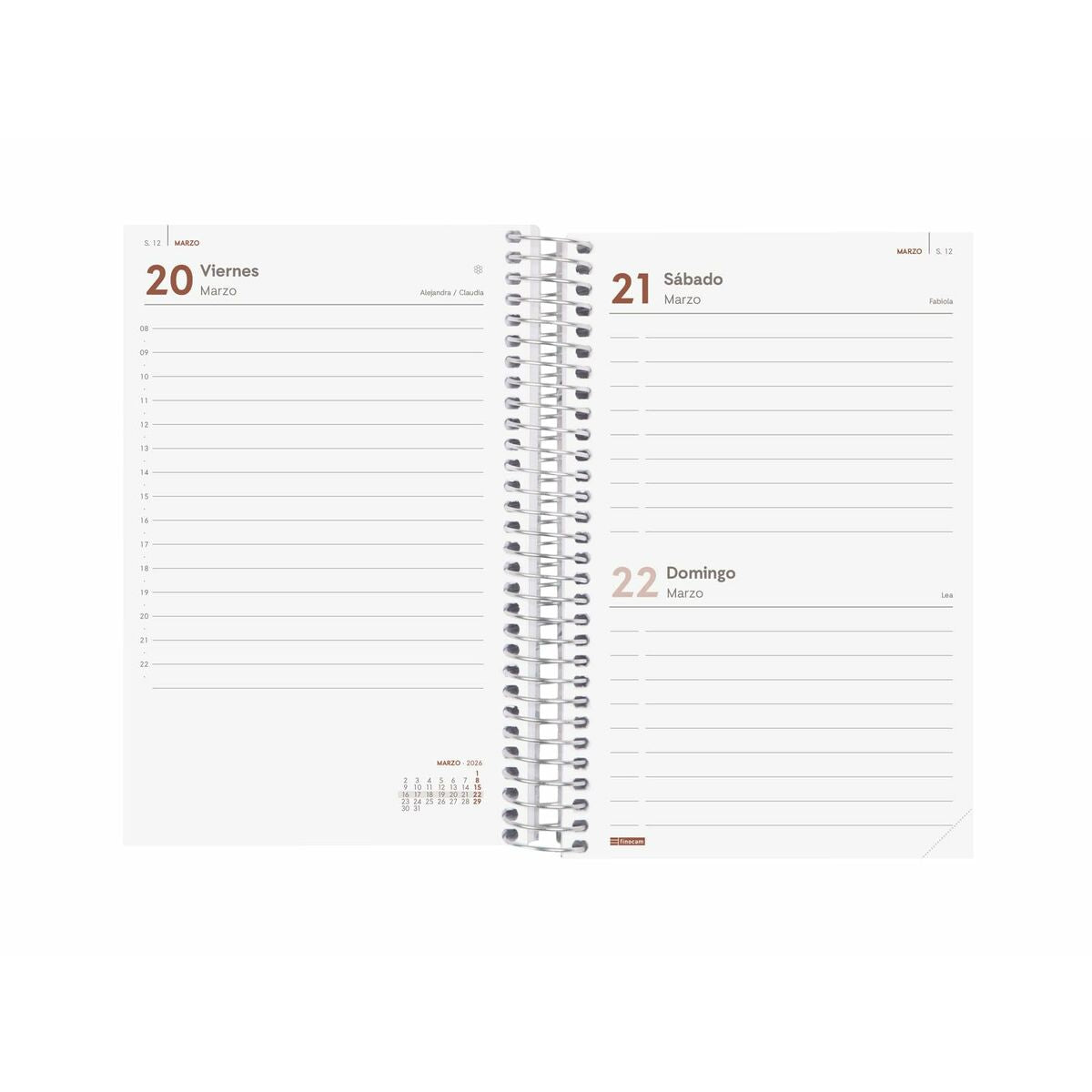 Agenda Finocam YEAR Rouge 11,7 x 18,1 cm 2026