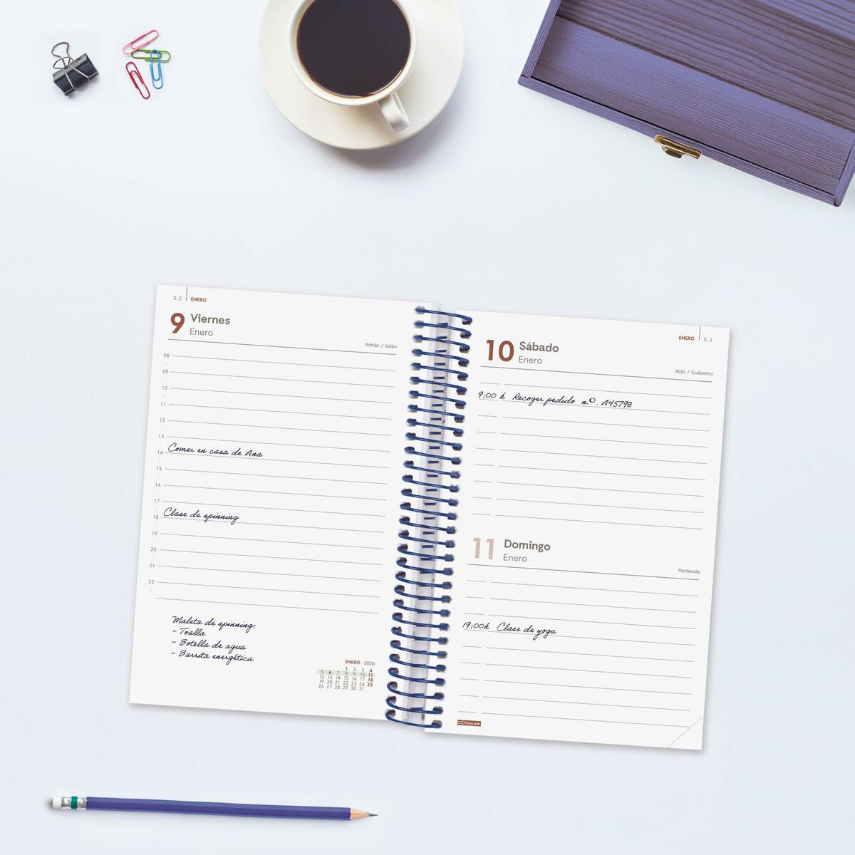 Agenda Finocam YEAR Bleu 11,7 x 18,1 cm 2026