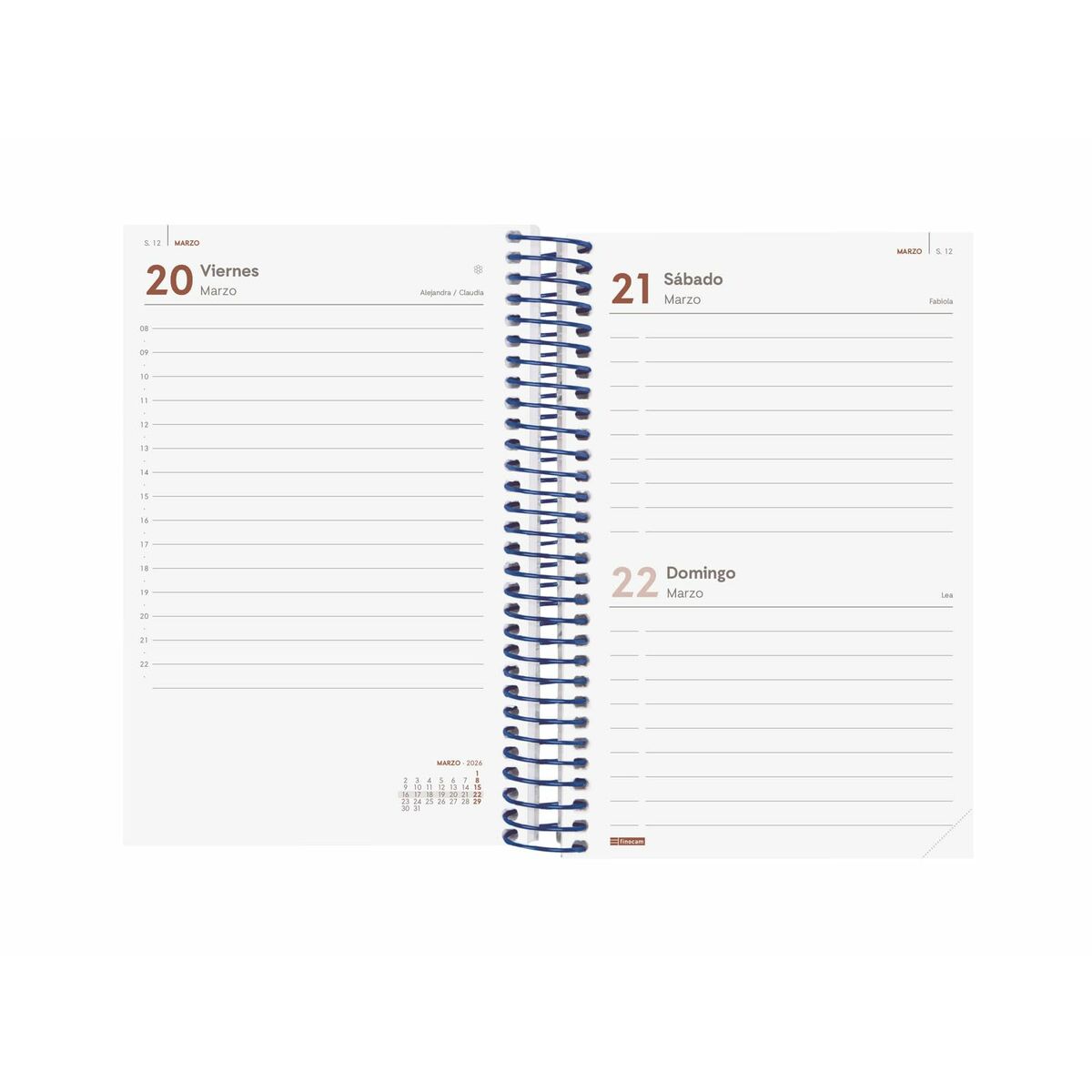 Agenda Finocam YEAR Bleu 11,7 x 18,1 cm 2026