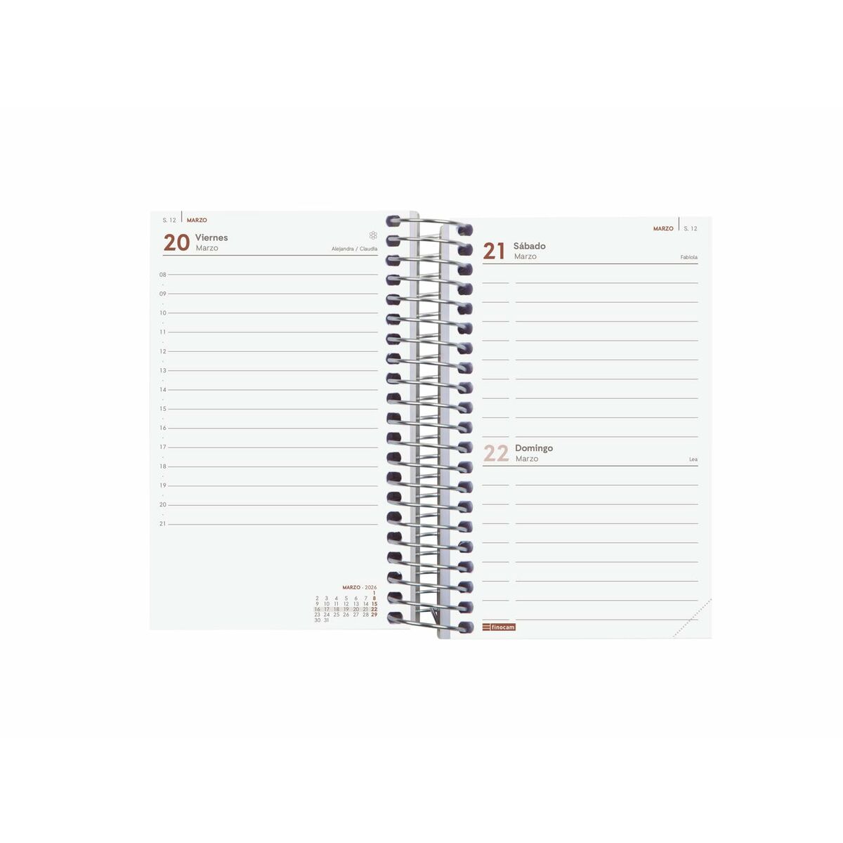 Agenda Finocam YEAR Rouge Mini 7,9 x 12,7 cm 2026
