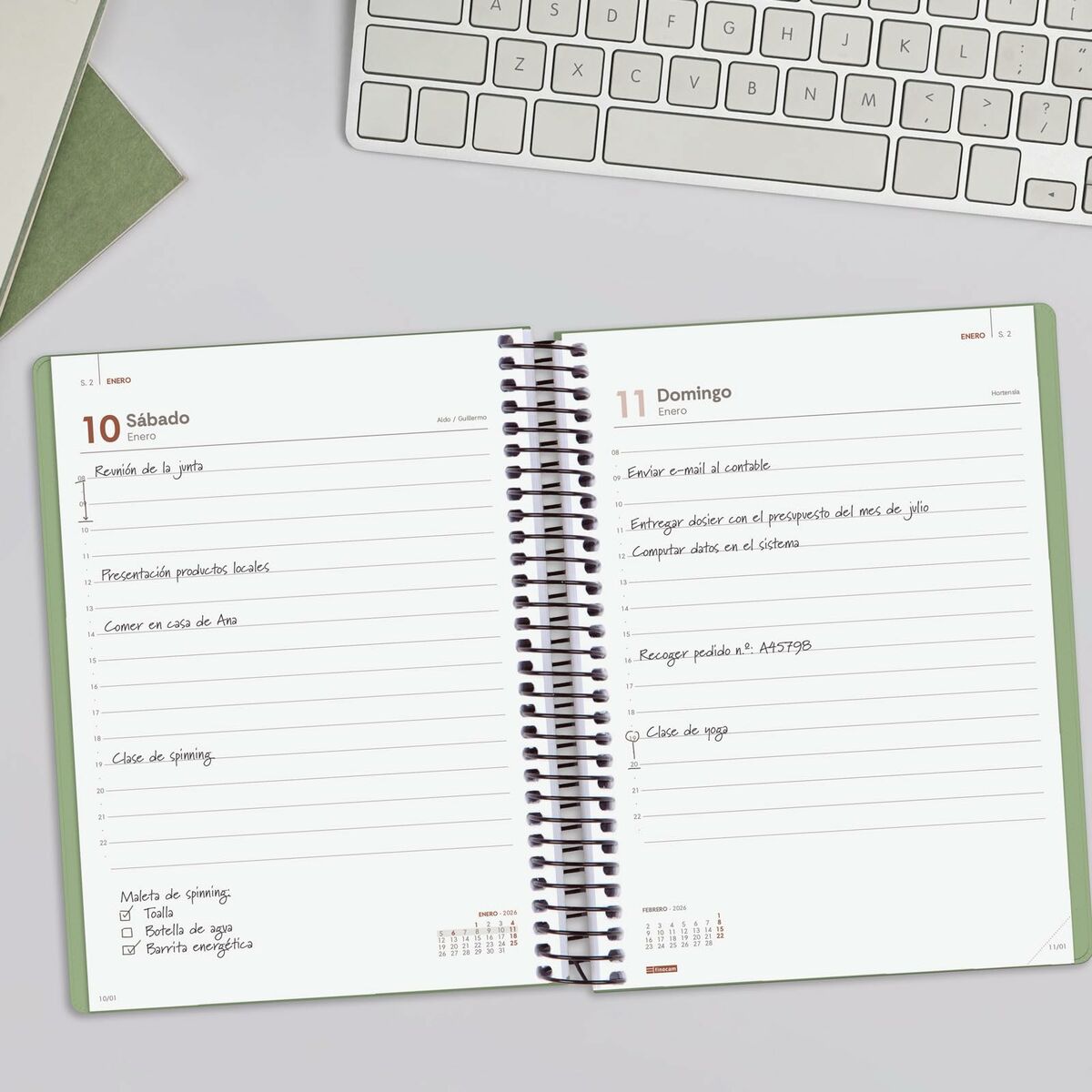 Agenda Finocam MY Vert A5 15,5 x 21,2 cm 2026