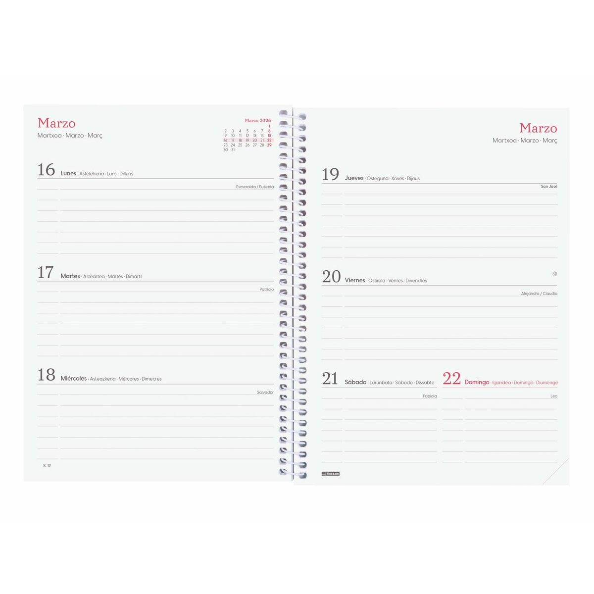 Agenda Finocam DESIGN COLLECTION Ahora A5 15,5 x 21,2 cm 2026