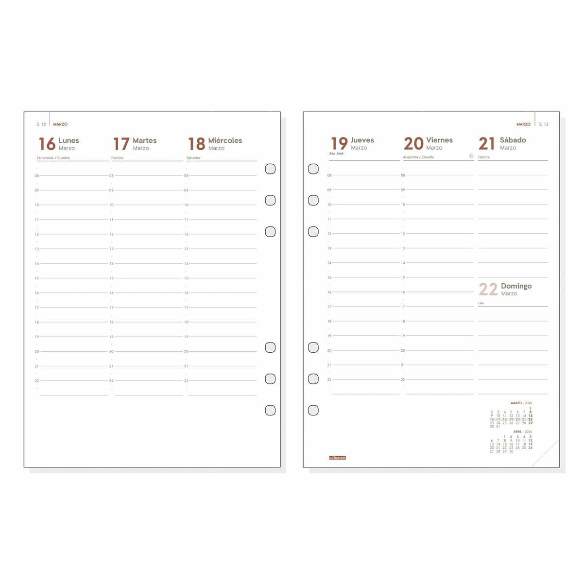 Agenda Finocam Marron 15,5 x 21,5 cm