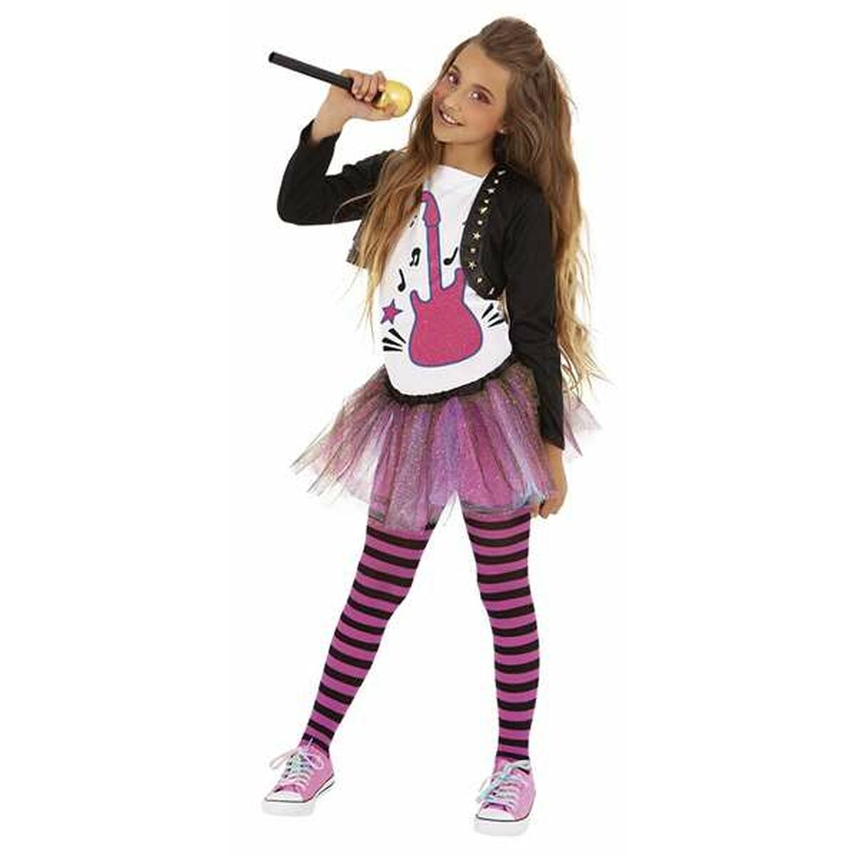 Déguisement pour Enfants Rubies Pop Star 8-10 Ans Noir