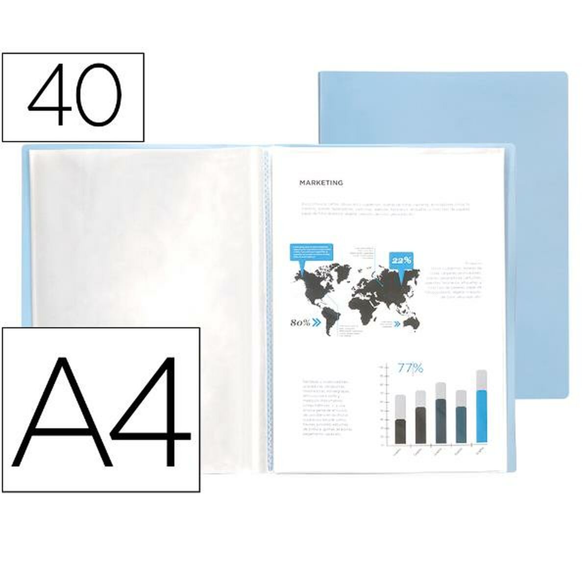 Dossier Liderpapel EC82 Bleu A4