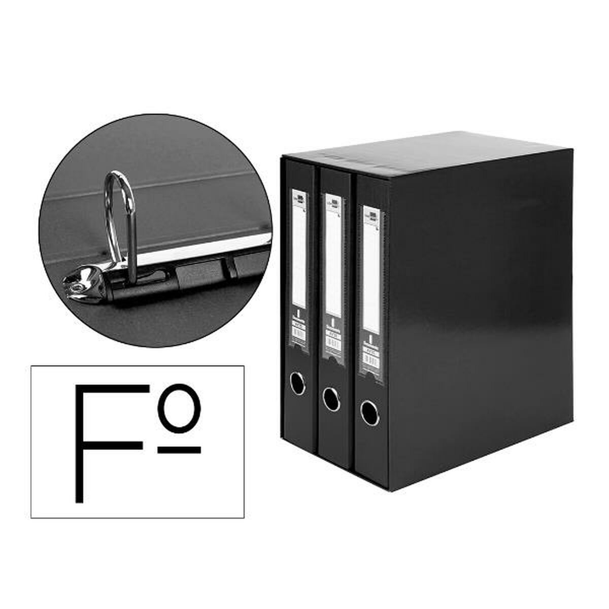 Reliure à anneaux Liderpapel MD32 A4 Noir 3 Unités