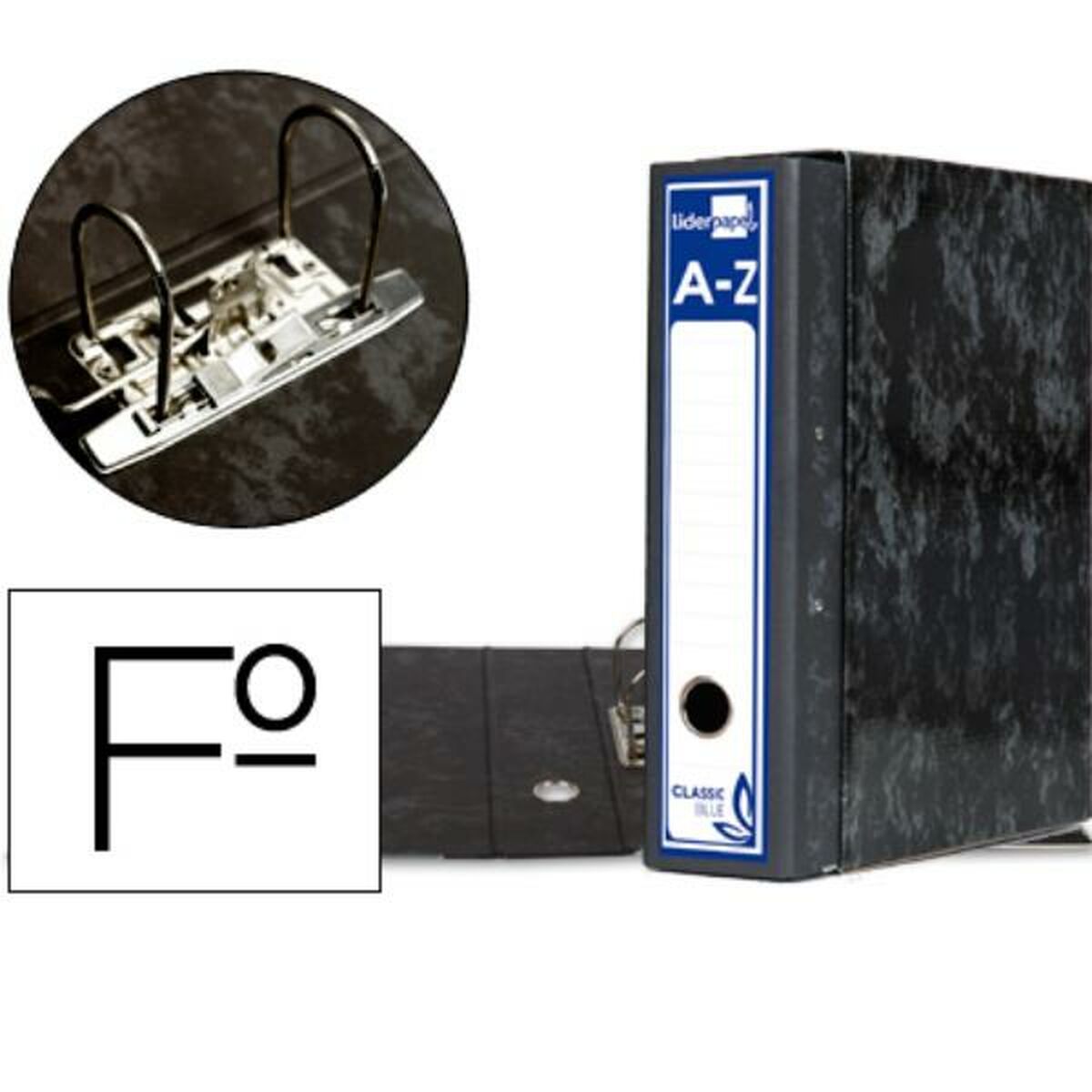 Reliure à anneaux Liderpapel AZ50 Gris A4