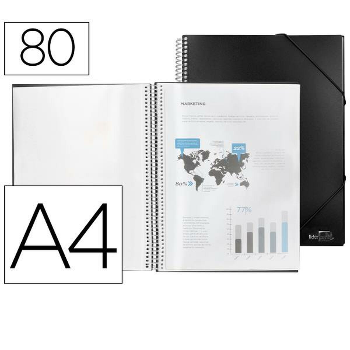 Dossier Liderpapel EC35 Noir A4