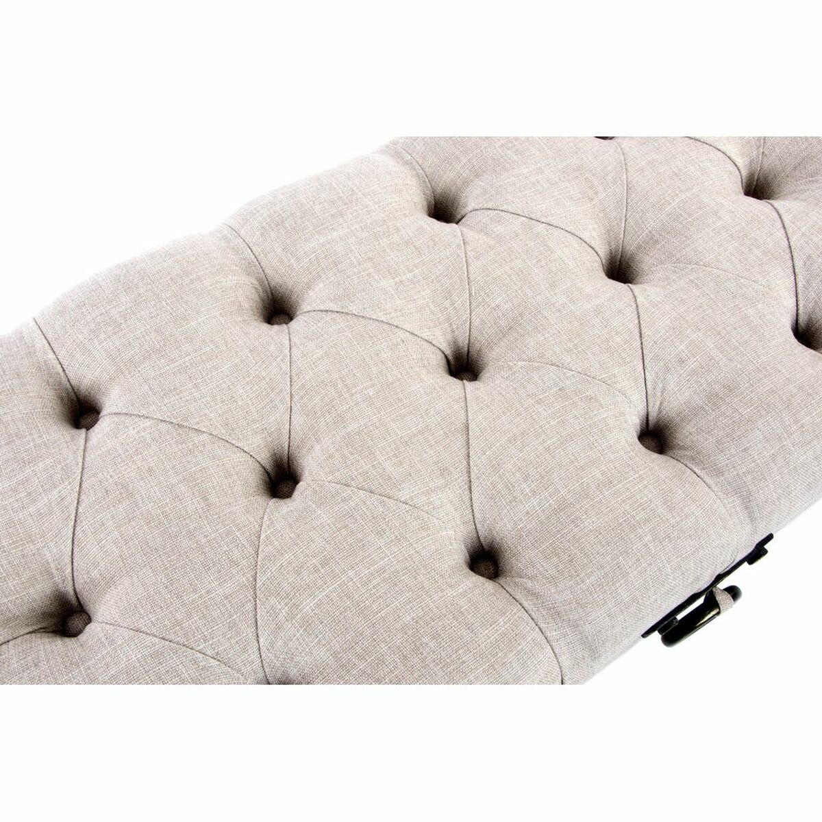 Banquette DKD Home Decor   Beige Lin Bois MDF (122 x 47 x 43 cm)