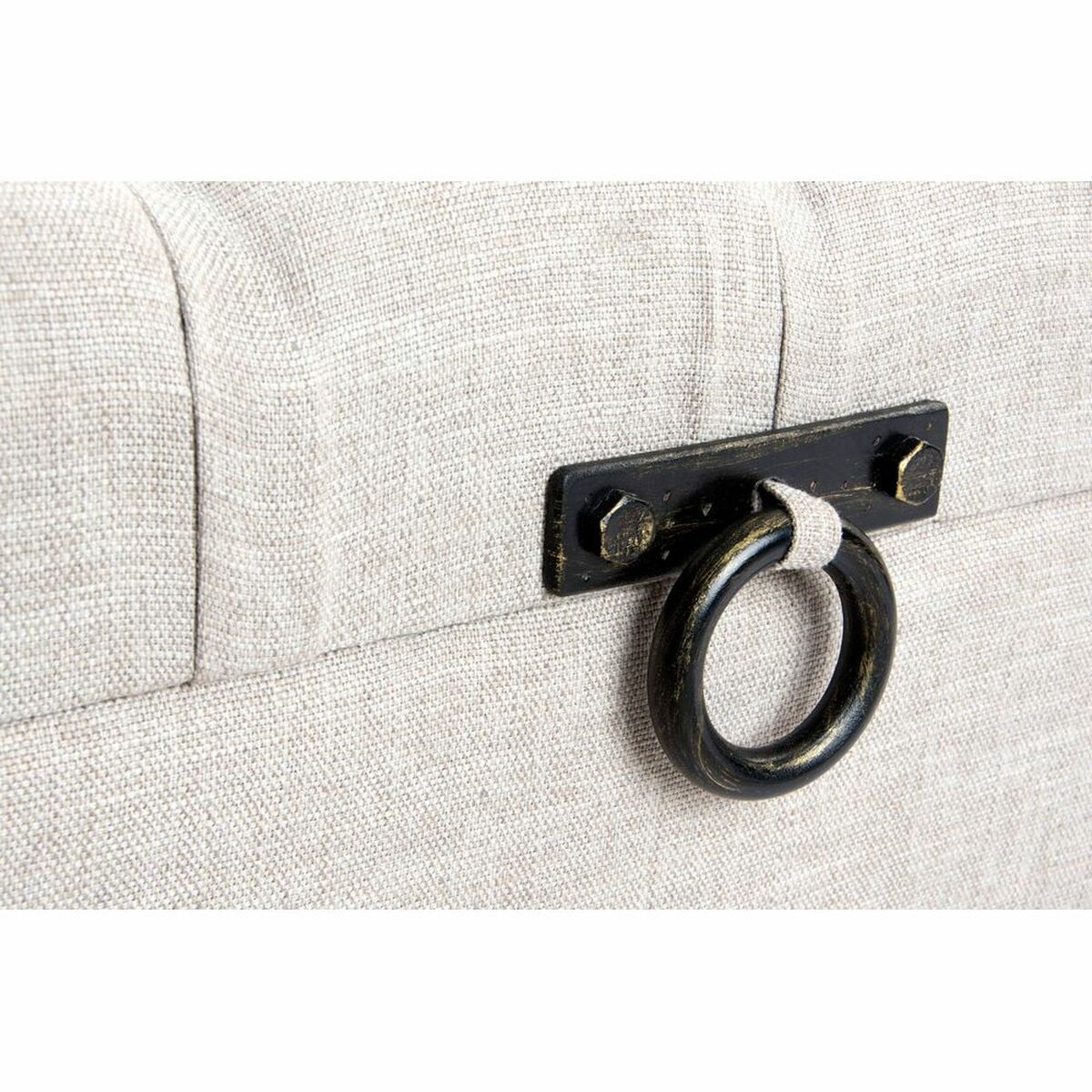 Banquette DKD Home Decor   Beige Lin Bois MDF (122 x 47 x 43 cm)