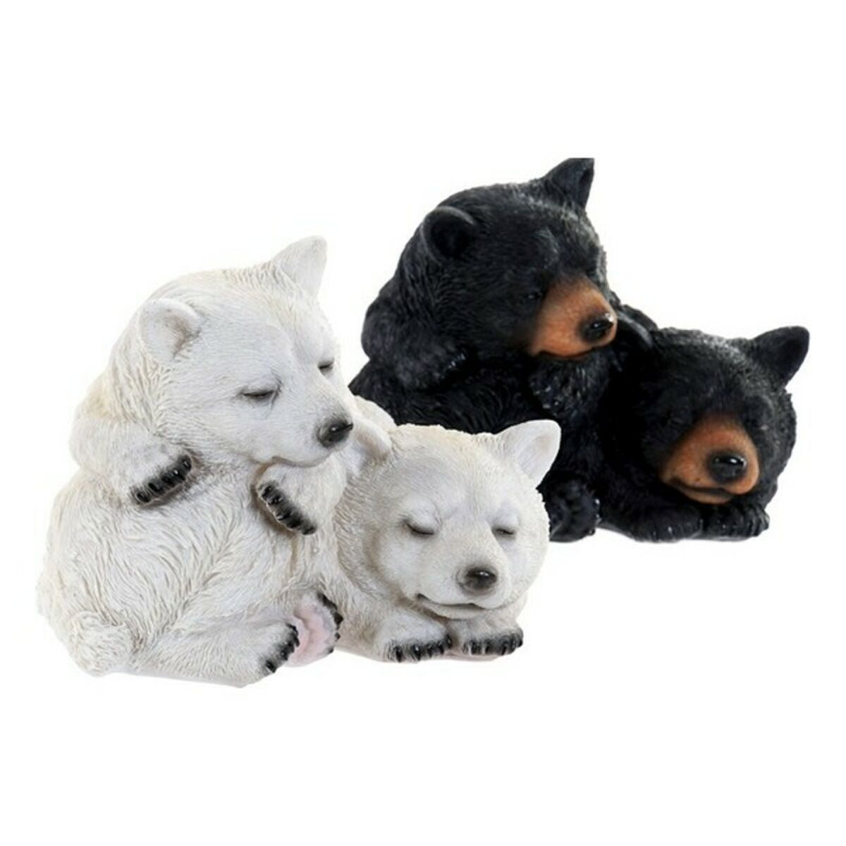 Figurine Décorative DKD Home Decor Blanc Noir 14,5 x 14,5 x 11 cm Résine (2 Unités)