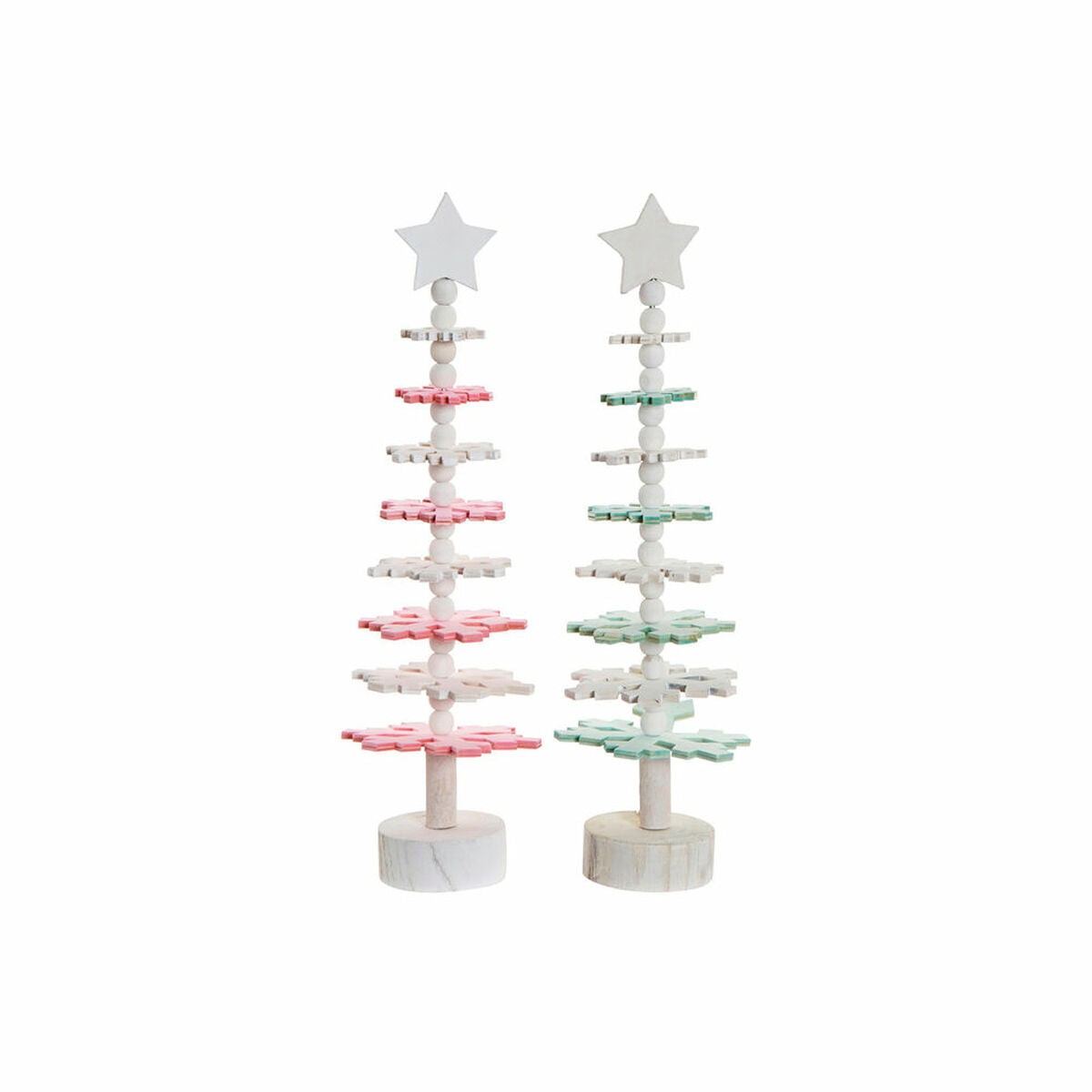 Sapin de Noël DKD Home Decor Bois MDF (2 pcs) (11 x 11 x 41 cm)