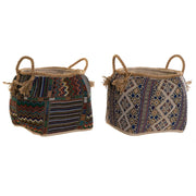 Panier DKD Home Decor Multicouleur Fibre naturelle Boho 30 x 30 x 30 cm 2 Pièces (2 Unités)