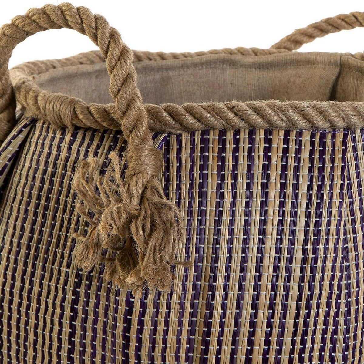 Panier Multi-usages DKD Home Decor Bleu Rouge Naturel Fibre naturelle (2 Unités)