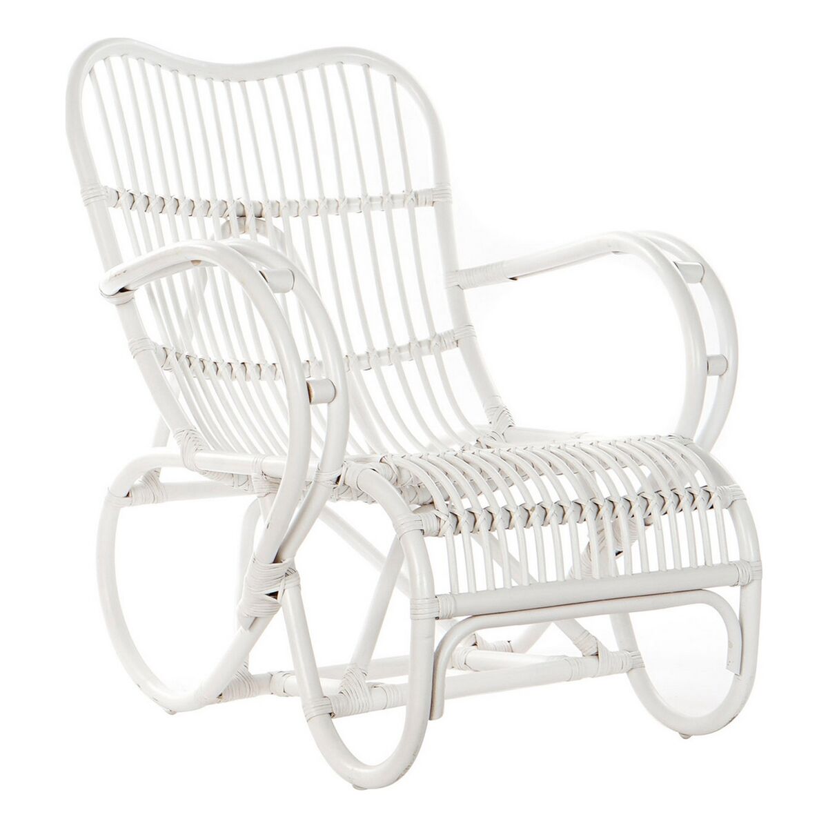 Fauteuil à Bascule DKD Home Decor Blanc 75 x 85 x 85 cm