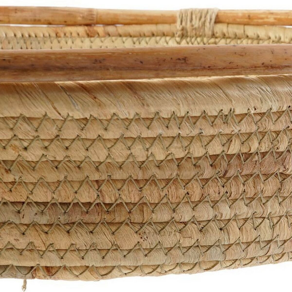 Centre de Table DKD Home Decor Marron Joncs 42 x 42 x 8 cm