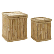 Lot de paniers DKD Home Decor Naturel Bambou Corde (2 Pièces)