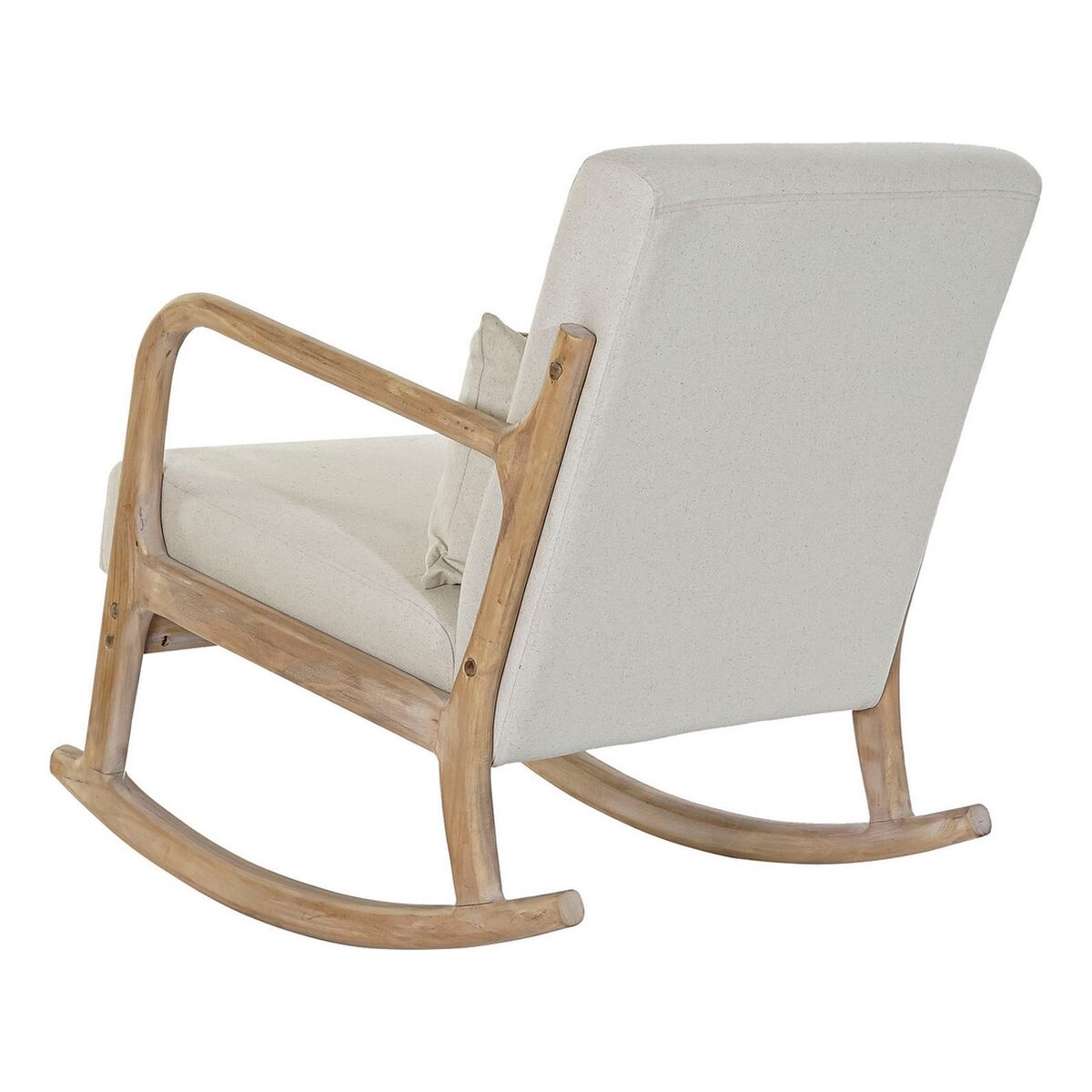 Fauteuil à Bascule DKD Home Decor Beige Naturel Lin Bois d'hévéa 66 x 85 x 81 cm