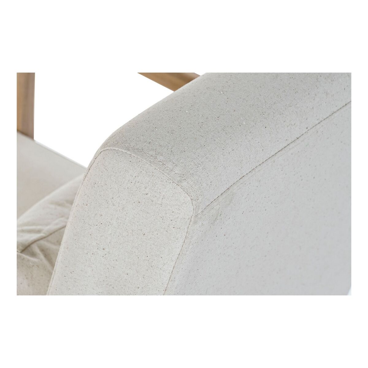 Fauteuil à Bascule DKD Home Decor Beige Naturel Lin Bois d'hévéa 66 x 85 x 81 cm