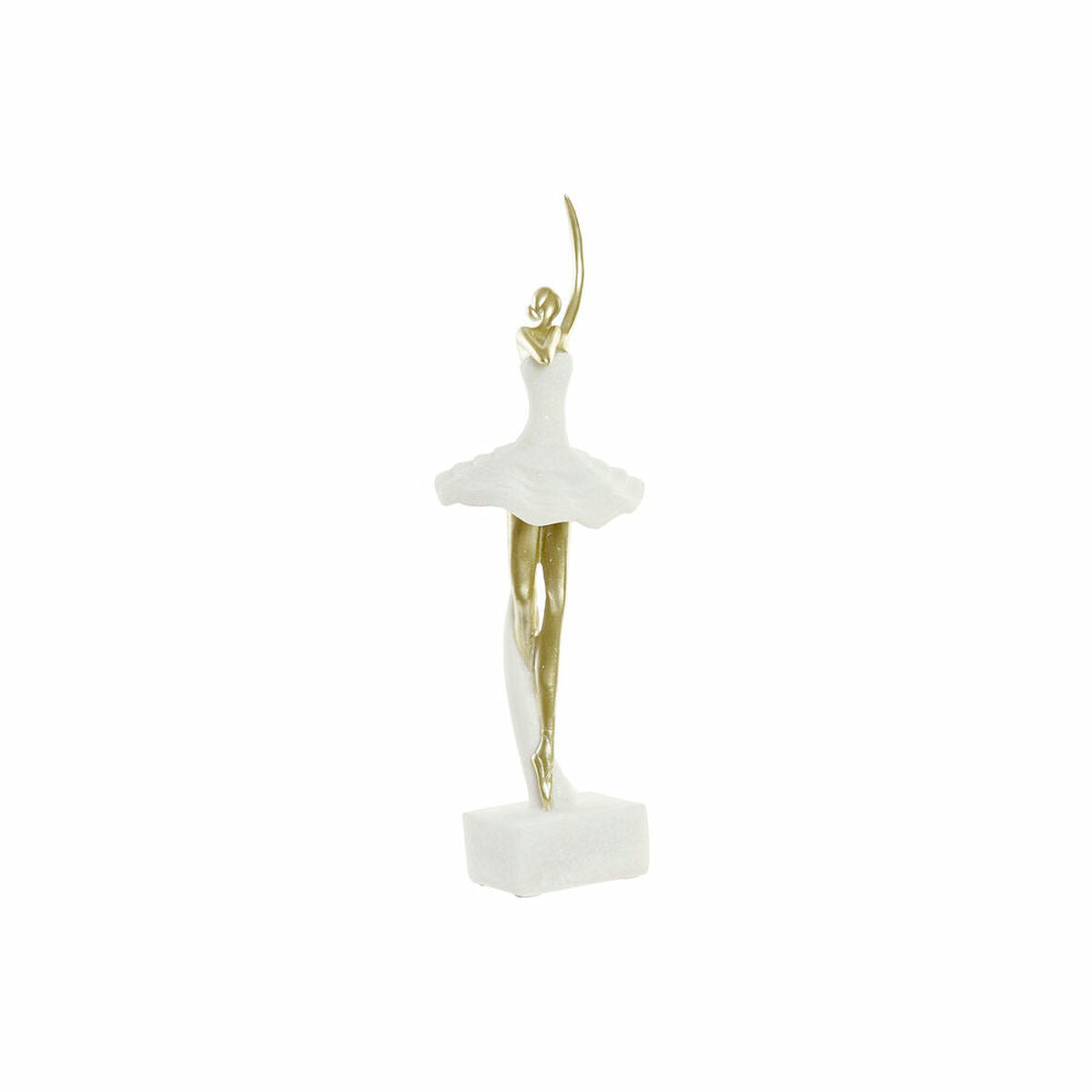 Figurine Décorative DKD Home Decor Blanc Doré Romantique Danseuse Classique 13,5 x 12,5 x 40 cm