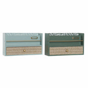 Organisateur polyvalent DKD Home Decor LD-181379 Vert polypropylène Bois MDF 30 x 9 x 17 cm (2 Unités)