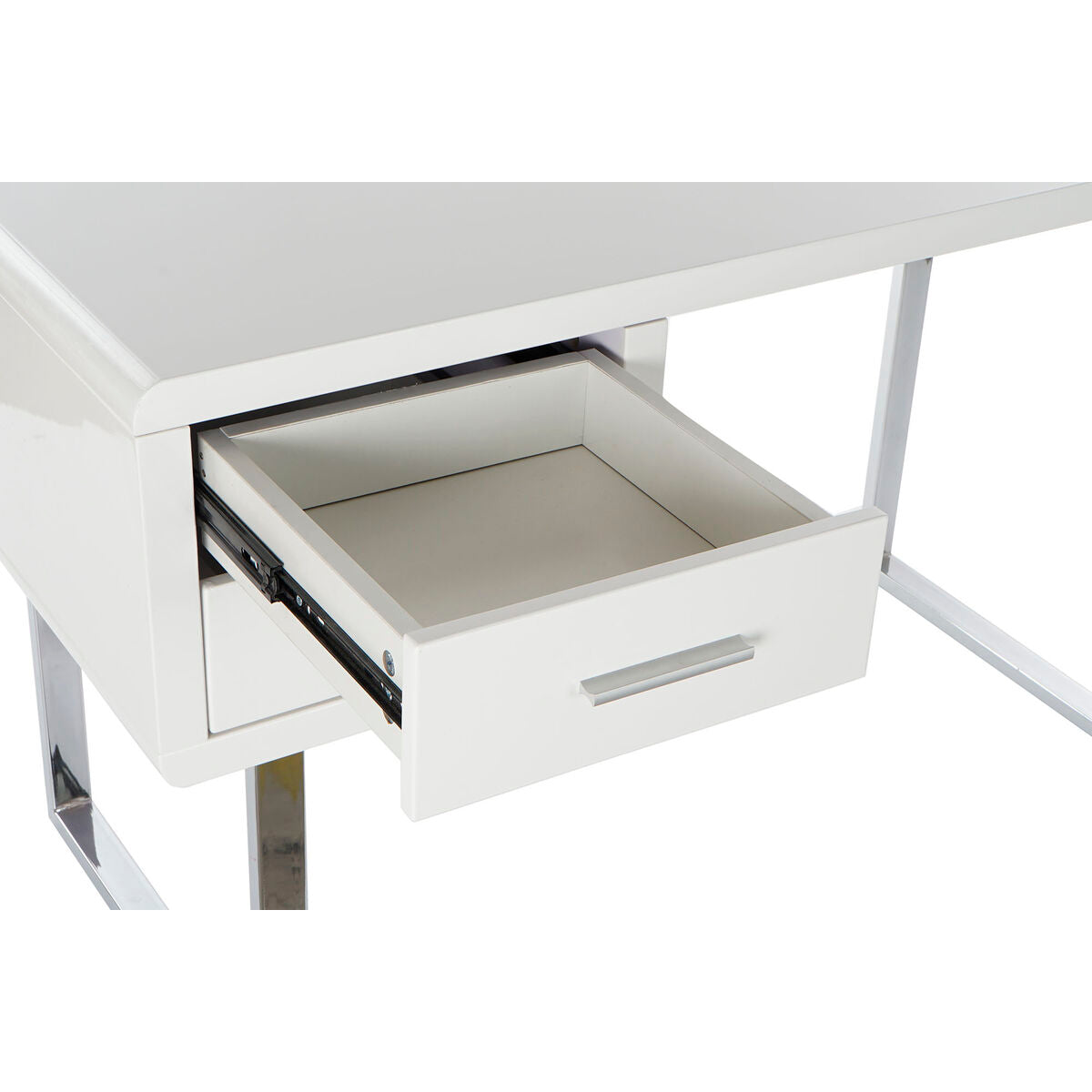 Bureau DKD Home Decor Blanc Argenté Métal Bois MDF 120 x 55 x 76 cm