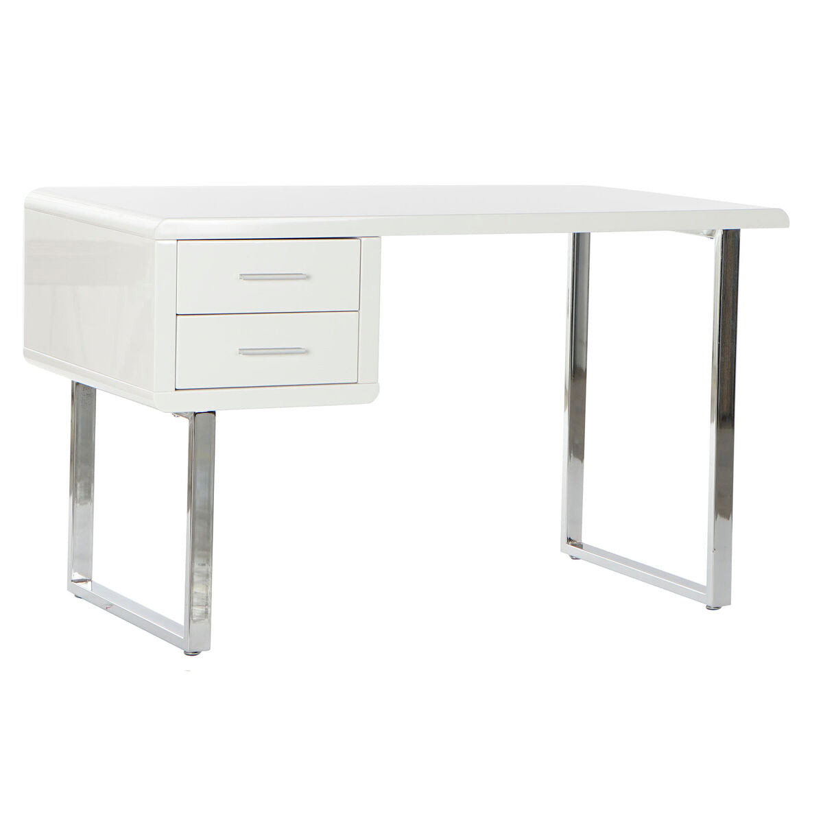 Bureau DKD Home Decor Blanc Argenté Métal Bois MDF 120 x 55 x 76 cm
