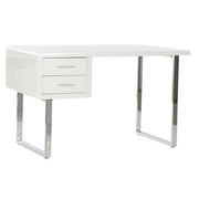 Bureau DKD Home Decor Blanc Argenté Métal Bois MDF 120 x 55 x 76 cm