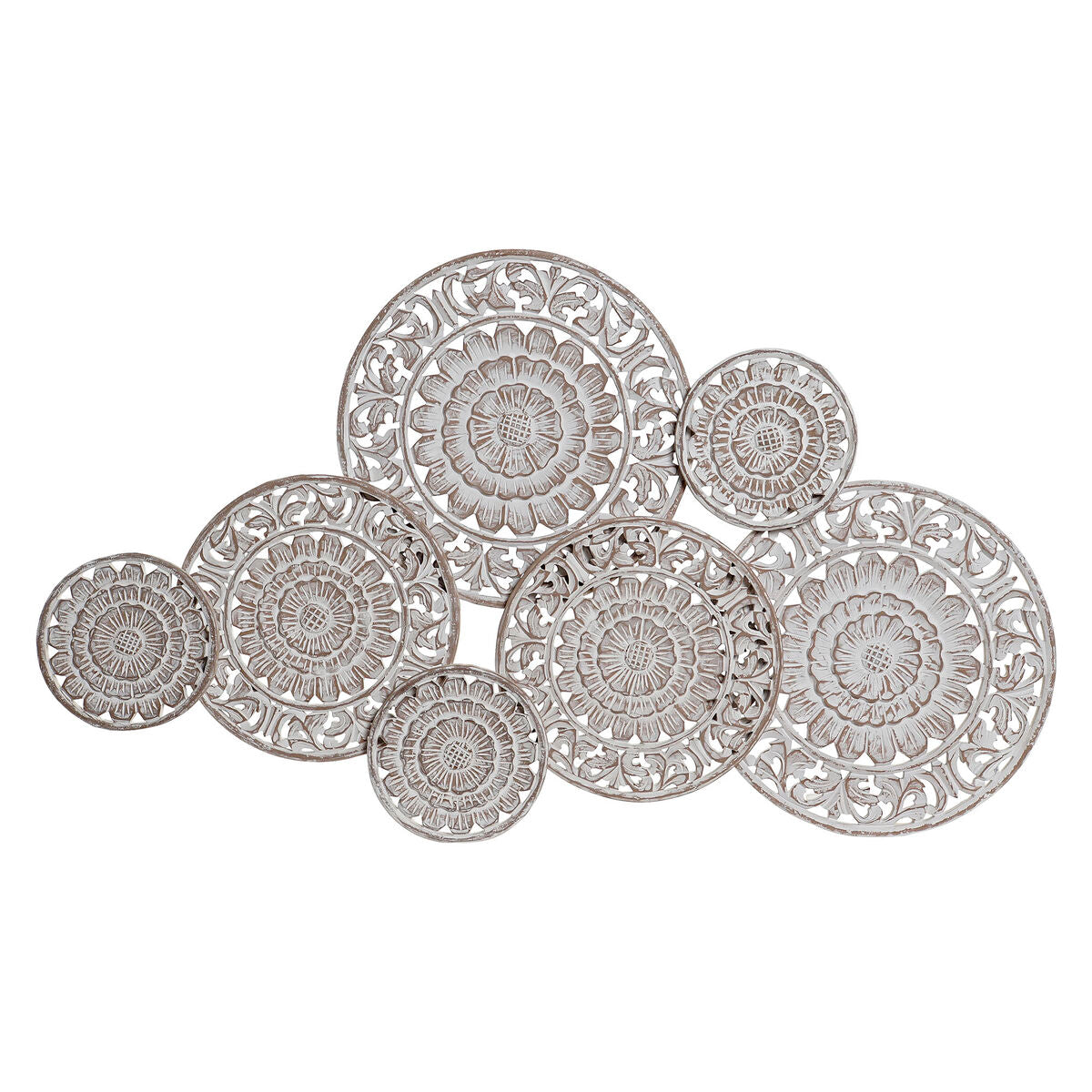 Décoration murale DKD Home Decor Bois de manguier Tropical Cercles (108 x 3,5 x 64 cm)