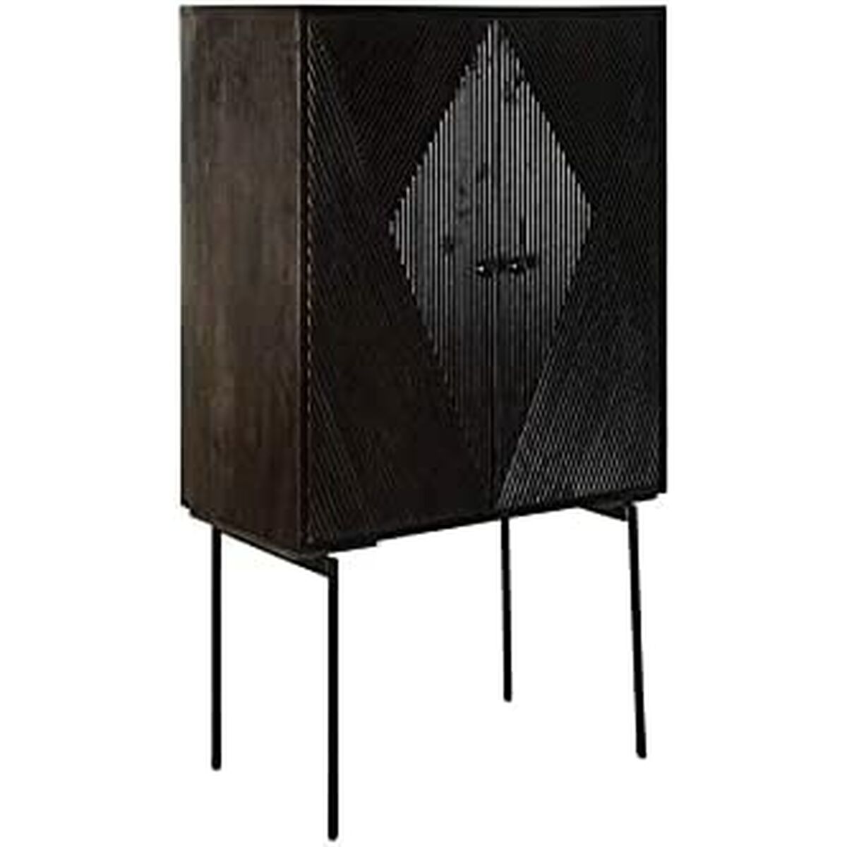 Buffet DKD Home Decor Noir Brun foncé Métal Bois de manguier 84 x 43 x 153,5 cm