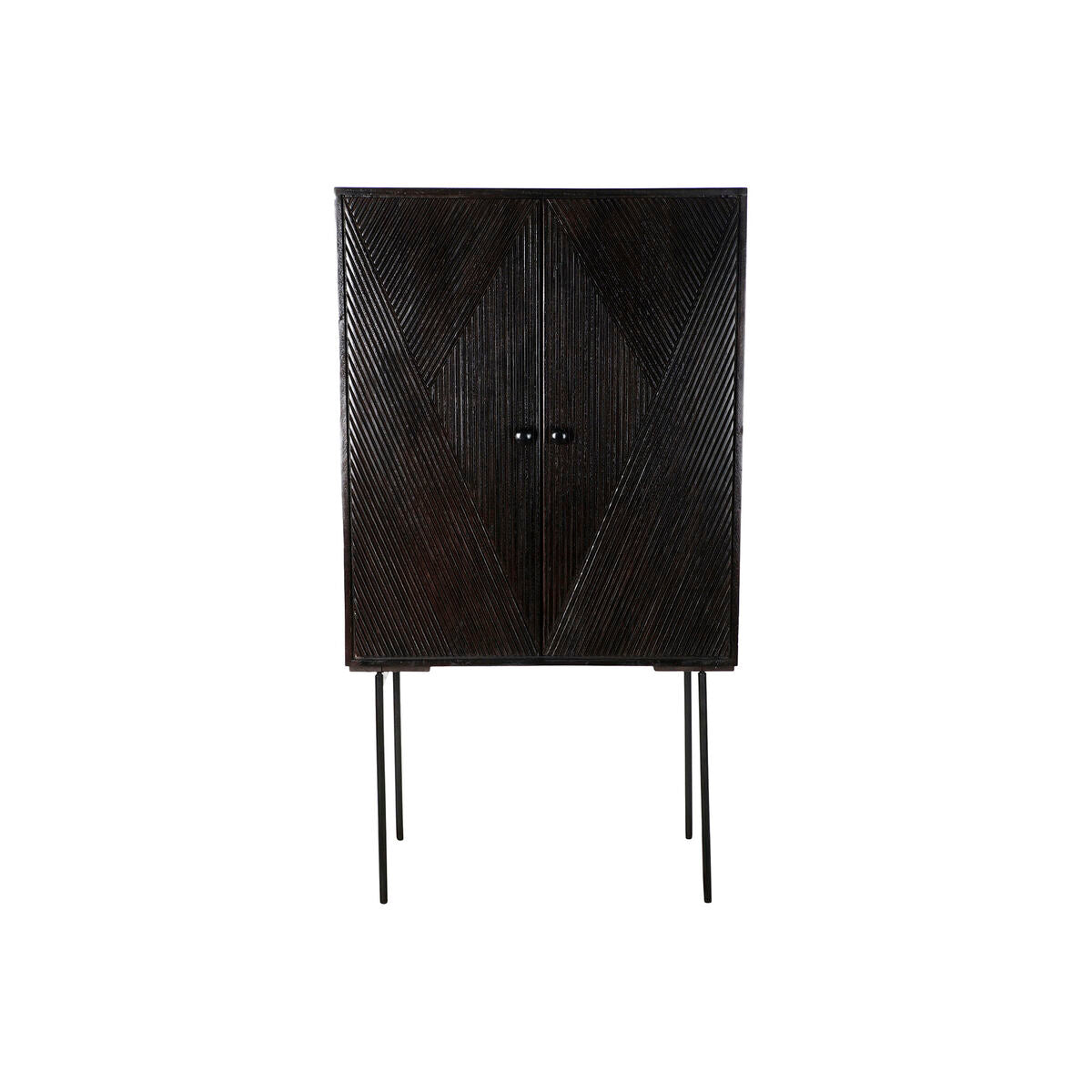 Buffet DKD Home Decor Noir Brun foncé Métal Bois de manguier 84 x 43 x 153,5 cm