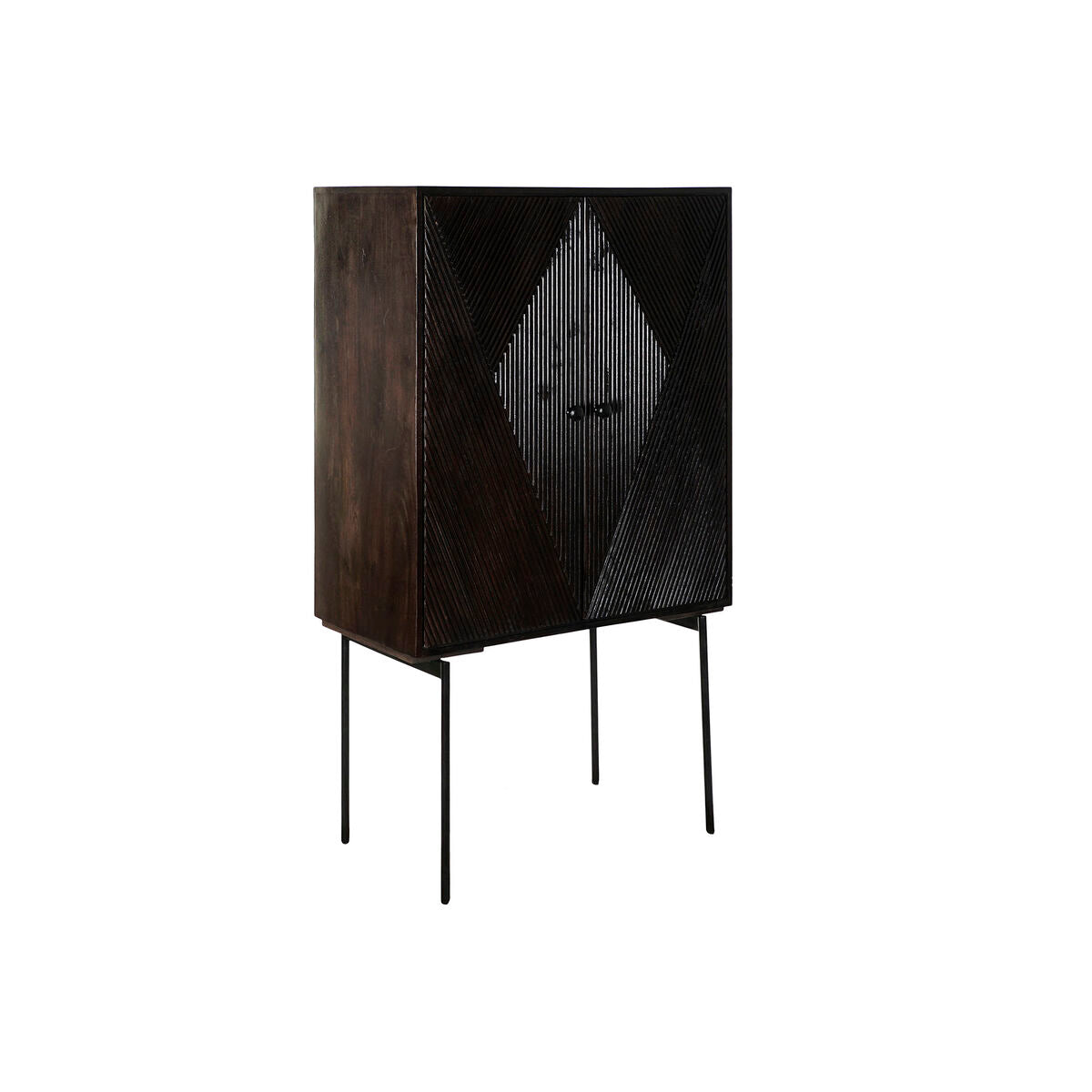 Buffet DKD Home Decor Noir Brun foncé Métal Bois de manguier 84 x 43 x 153,5 cm